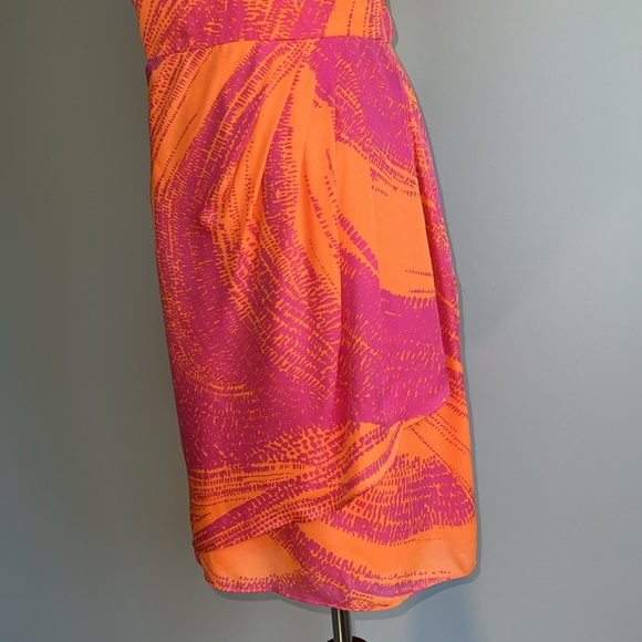 Shoshanna - Acacia Flames One Shoulder Silk Cocktail Dress - BNWT - Picture 6 of 16